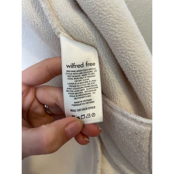 Wilfred Free Long Liner Shirt Jacket Womens Sz L Sherpa Teddy Coat Shacket - Picture 13 of 13